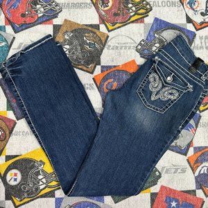 Women's Ten Denim Y2K Rhinestone Low Rise Bootcut Jeans Size 7 W28 L33